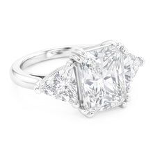 Elegant 9 Carat Radiant Trilliant Natural Earth Mined Diamond Ring