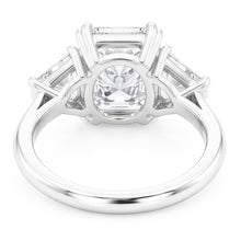 Elegant 9 Carat Radiant Trilliant Natural Earth Mined Diamond Ring