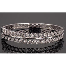Elegant Custom Jewelry Women Real Diamond Bangle Marquise