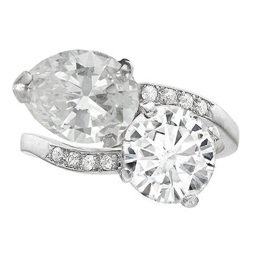 Elegant Diamond Ring Toi Et Moi Style Jewelry