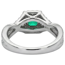 Artisan Fine Emerald Gemstone Ring 2 ct – back view