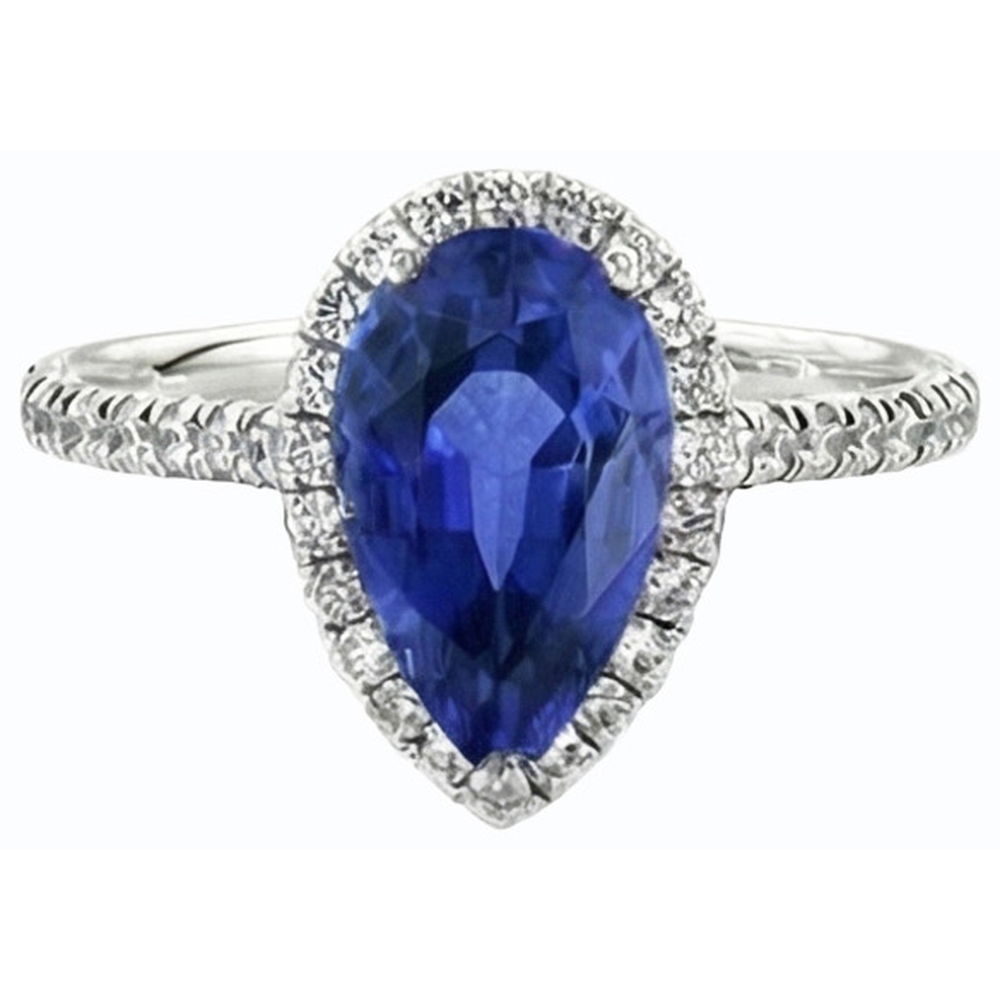 Elegant Pear Cut Sapphire Engagement Ring
