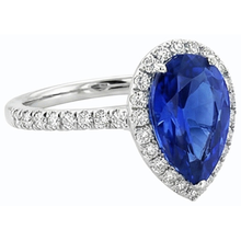 Elegant Pear Cut Sapphire Engagement Ring