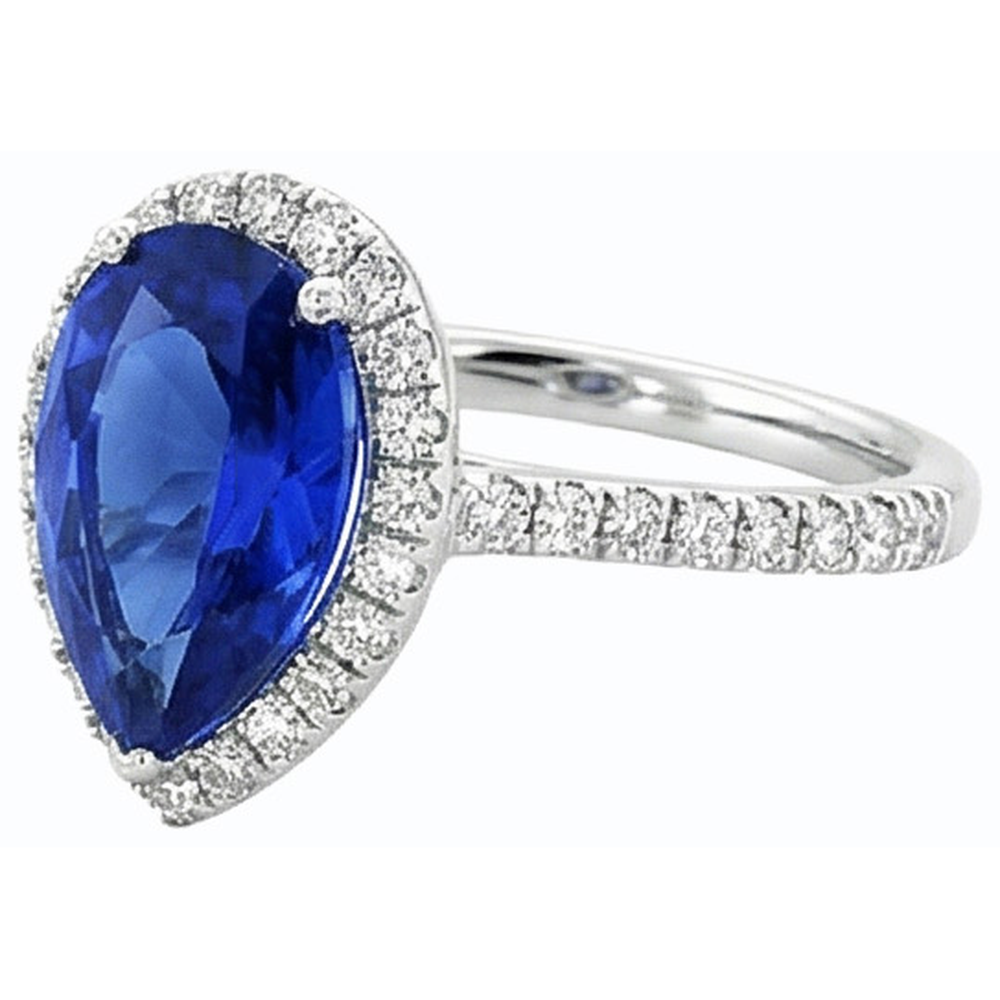 Elegant Pear Cut Sapphire Engagement Ring