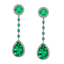 Gemstone Earring 14 Karat Two Tone Gold with Emerald – main view