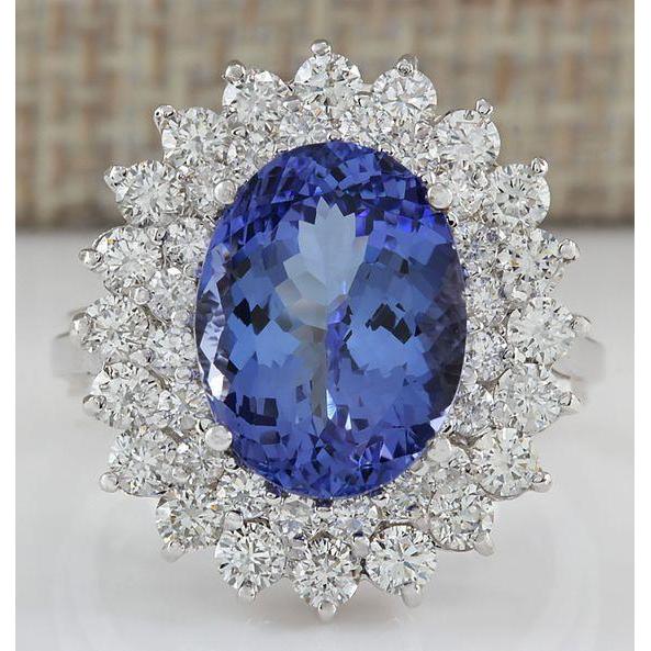 Elegant Tanzanite Diamond Cocktail Ring