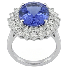 Elegant Tanzanite Natural Earth Mined Diamond Cocktail Ring