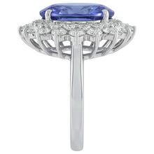 Elegant Tanzanite Natural Earth Mined Diamond Cocktail Ring