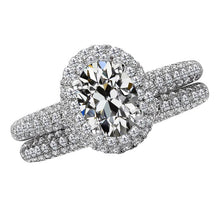 Genuine Brilliant Diamond Halo Ring 4 ct 14K White Gold – main view