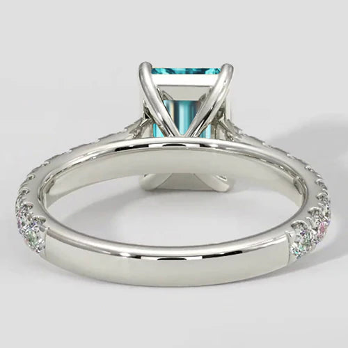 Elegant Bluish Paraiba Diamond Ring