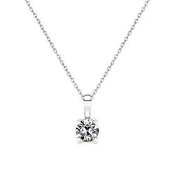 Real Fine Diamond Pendant Necklace – 14K White Gold 1 ct
