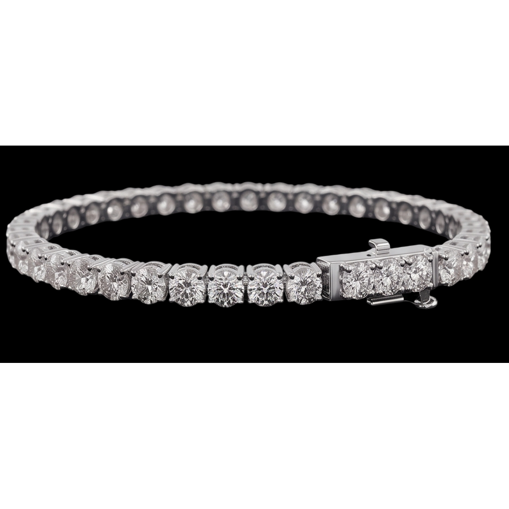 Elegant 9 Carat Lab Grown Diamonds Tennis Bracelet White Gold 14K