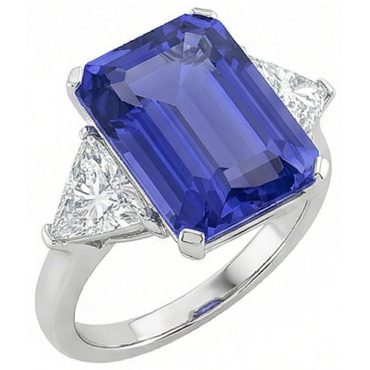 natural emerald sapphire 3.50ct ring side angle