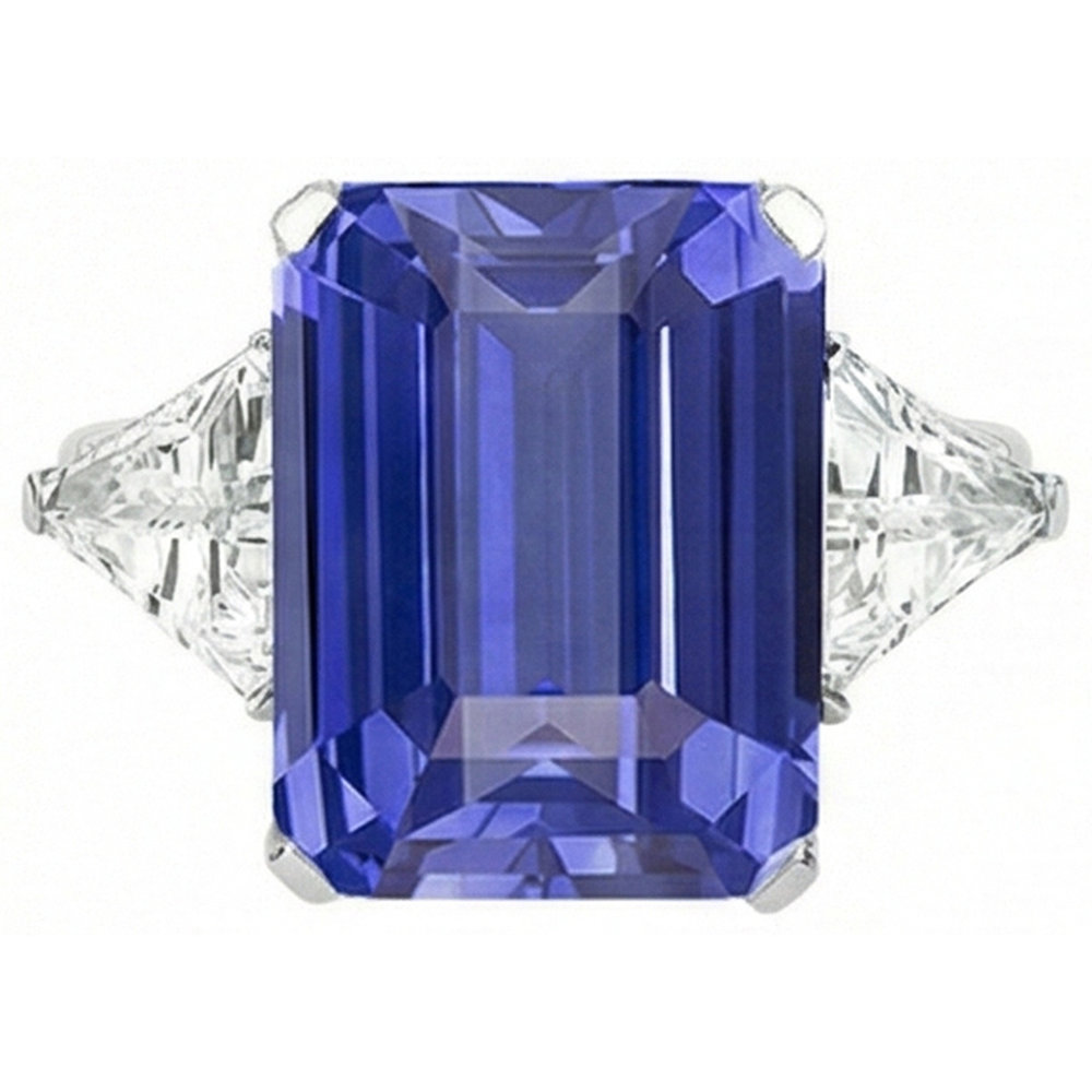 natural emerald sapphire 3.50ct ring close up detail