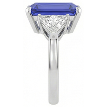 natural emerald sapphire 3.50ct ring profile view