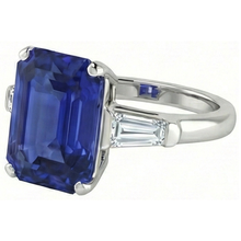 natural emerald sapphire 4.50ct ring side angle