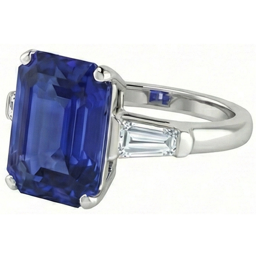 natural emerald sapphire 4.50ct ring side angle