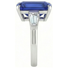 natural emerald sapphire 4.50ct ring top view
