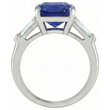 natural emerald sapphire 4.50ct ring profile view
