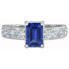 Emerald And Round Cut 2.10 Ct Sri Lanka Sapphire Natural Earth Mined DIAMOND ( NOT LAB GROWN )s Ring Gold