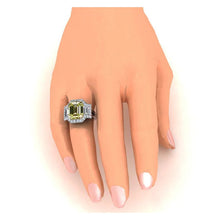 Emerald Canary Yellow Real Diamond Engagement Ring