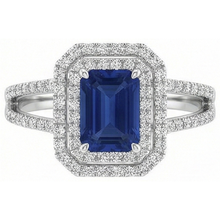 natural round sapphire 3ct ring front view