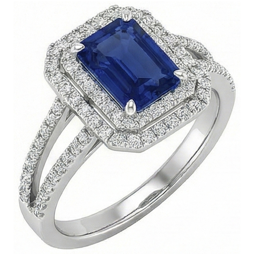 natural round sapphire 3ct ring side angle