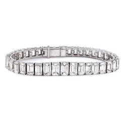 Emerald Cut 10.50 Carats Natural Diamonds Tennis Bracelet Gold White 14K New