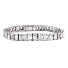 Emerald Cut 10.50 Carats Natural Diamonds Tennis Bracelet Gold White 14K New
