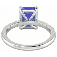 Emerald Cut And Round Cut 2.70 Ct Ceylon Sapphire Natural Earth Mined DIAMOND ( NOT LAB GROWN )s Ring Gold