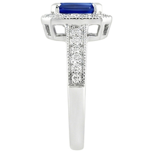 Emerald Cut Blue Sapphire Natural Earth Mined DIAMOND ( NOT LAB GROWN ) Engagement Ring 2.20 Carats Gold 14K