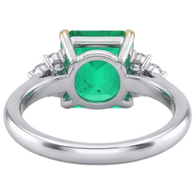 Handcrafted Fine Emerald Colored Stone Ring 4 ct – back view