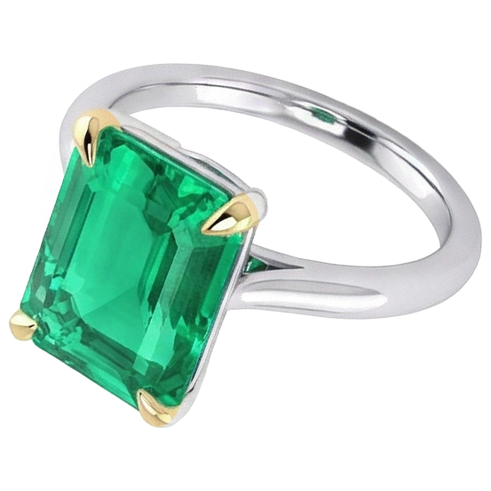 Authentic Emerald Gemstone Ring – angle view