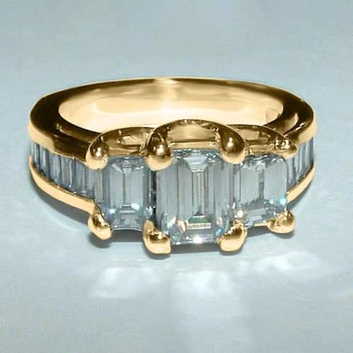 Emerald Cut Natural Earth Mined Diamond Engagement Ring 3.60 Carats Ladies Jewellery New