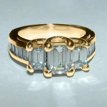 Emerald Cut Natural Earth Mined Diamond Engagement Ring 3.60 Carats Ladies Jewellery New