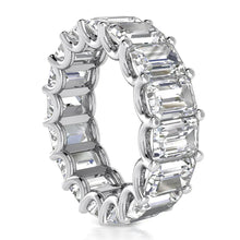 Emerald Cut Real Diamond Eternity Wedding Band 7.50 Carats U Prongs Gold