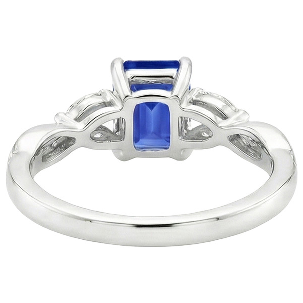 Emerald Cut Sapphire Women's Ring