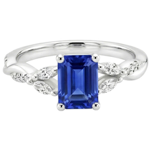 Emerald Cut Sapphire Women's Ring