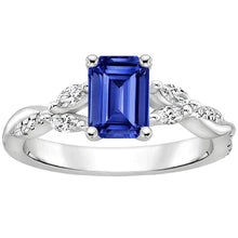 Emerald Cut Sapphire Women's Ring