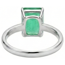 Emerald Cut Solitaire 10 Carat Green Emerald Wedding Ring White 14K