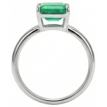 Emerald Cut Solitaire 10 Carat Green Emerald Wedding Ring White 14K