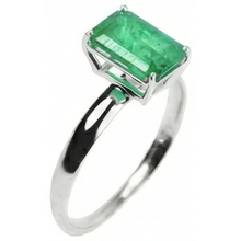 Emerald Cut Solitaire 10 Carat Green Emerald Wedding Ring White 14K