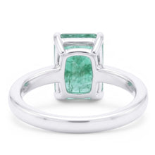 Emerald Cut Solitaire 10 Carat Green Emerald Wedding Ring White 14K
