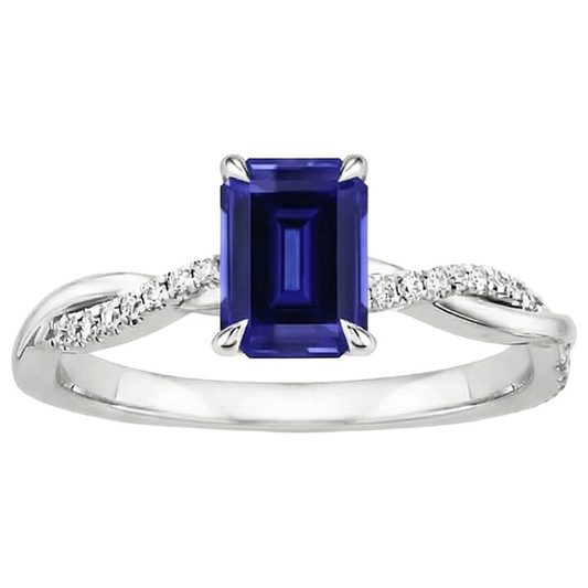 natural emerald sapphire 1.50ct ring close up detail