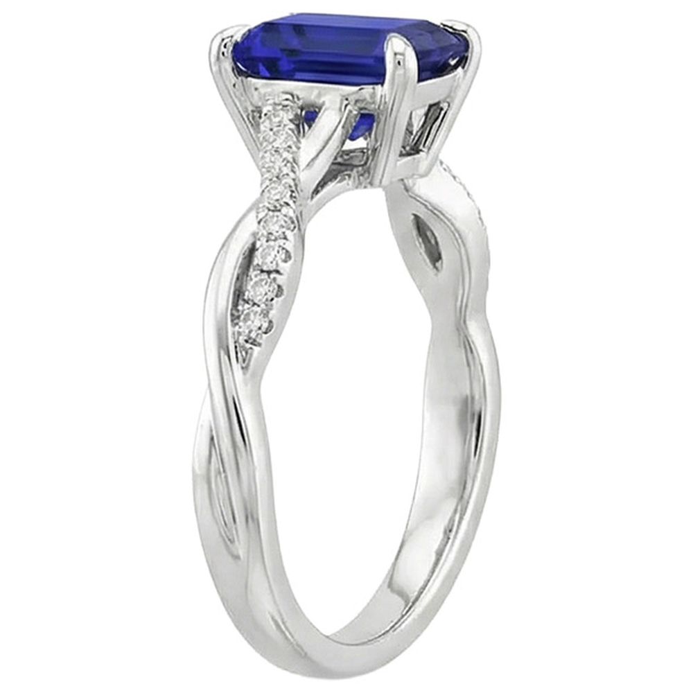 natural emerald sapphire 1.50ct ring profile view