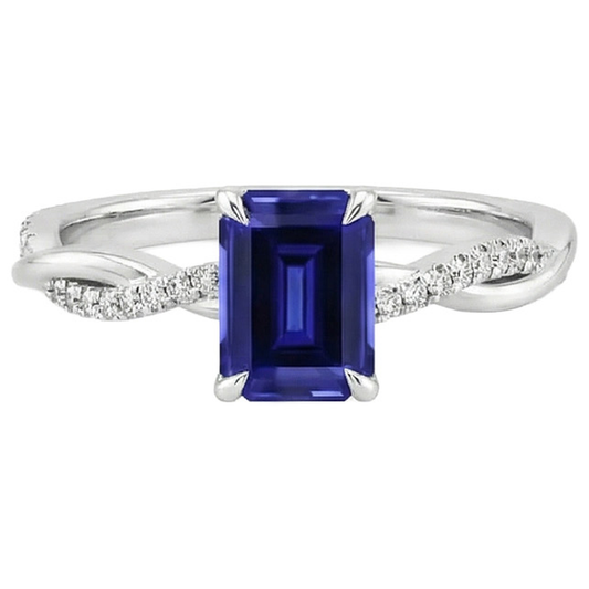 natural emerald sapphire 1.50ct ring side angle