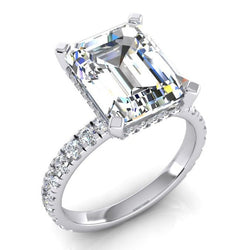 Emerald Natural Earth Mined Diamond Engagement Ring