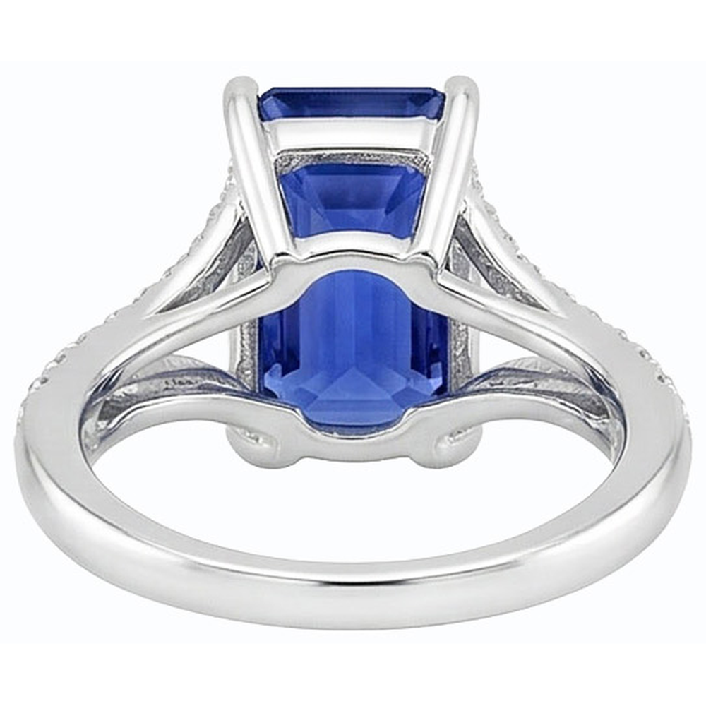 natural emerald sapphire 4.50ct ring top view