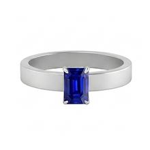 Emerald Gemstone Mens Ring 1.50 Carats Ceylon Sapphire Prong Set