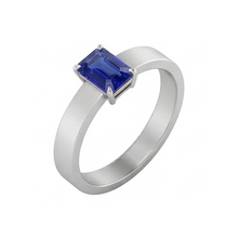 Emerald Gemstone Mens Ring 1.50 Carats Ceylon Sapphire Prong Set